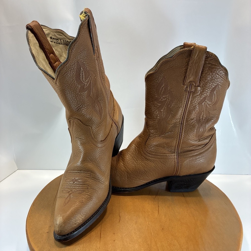 Women's Size 8.5 M Boots Durango Tan Soft Leather Cowboy Western Cowgirl Ranch